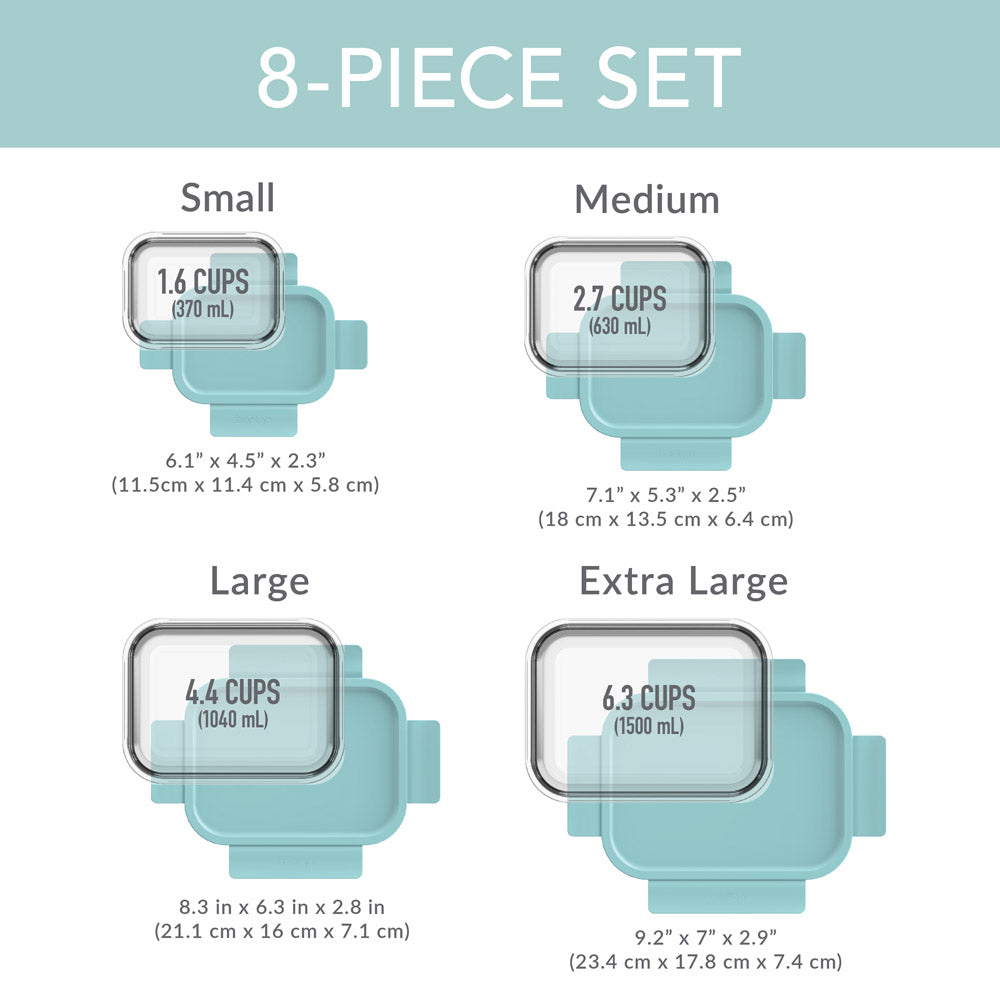 Bentgo Glass Leak-Proof Food Storage Set (8-Piece)